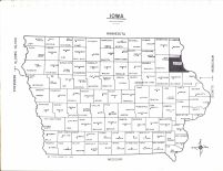 Iowa State Map, Clayton County 1975